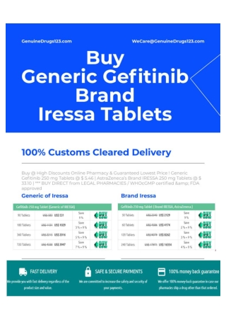 Buy Generic Gefitinib Brand Iressa Tablets