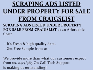 SCRAPING ADS LISTED UNDER PROPERTY FOR SALE FROM CRAIGSLIST