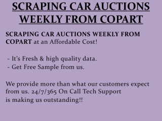 SCRAPING CAR AUCTIONS WEEKLY FROM COPART