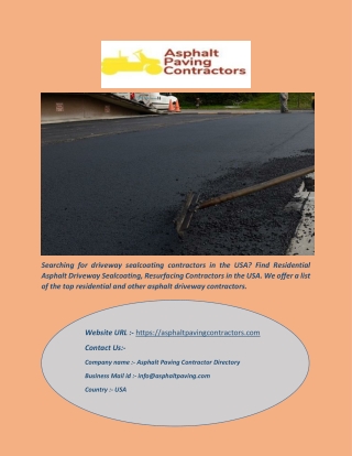 Search for Asphalt Driveway Resurfacing Companies