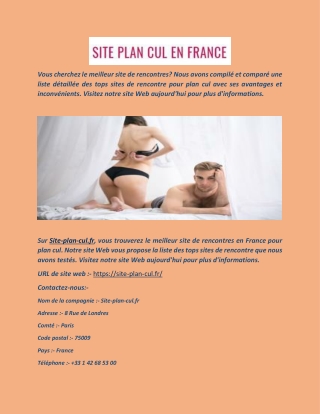 Guide Plan Cul en France - Site-plan-cul.fr