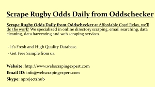 Scrape Rugby Odds Daily from Oddschecker