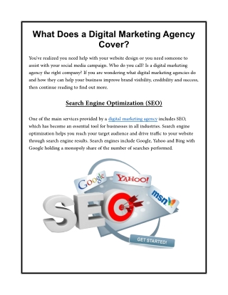 What Does a Digital Marketing Agency Cover?