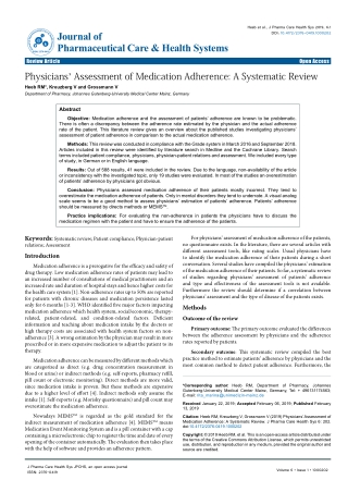 Physicians’ Assessment of Medication Adherence: A Systematic Review