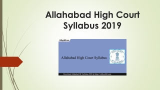 Allahabad High Court Syllabus 2019 | Download 147 posts Syllabus pdf