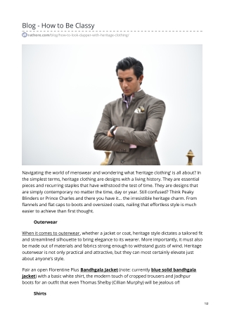 How to Look Dapper with Heritage Clothing - Raghavendra Rathore