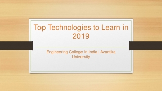 Top Technologies to Learn in 2019 - Avantika University