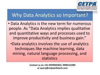 Why Data Analytics so Important