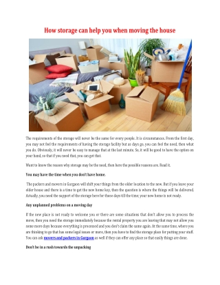 How storage can help you when moving the house