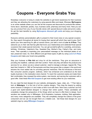 Coupons - Everyone Grabs You