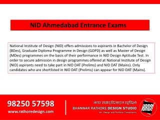 NID Ahmedabad Entrance Exams