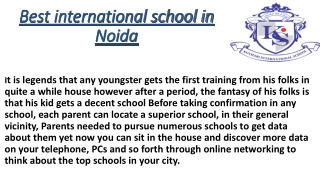 Best international school in Noida