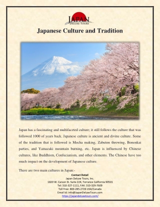 Japanese Culture and Tradition