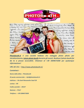 photobooth.it - Totem Photo Booth per eventi da Photobooth.it