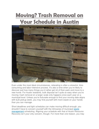 Trash Removal on Your Schedule in Austin