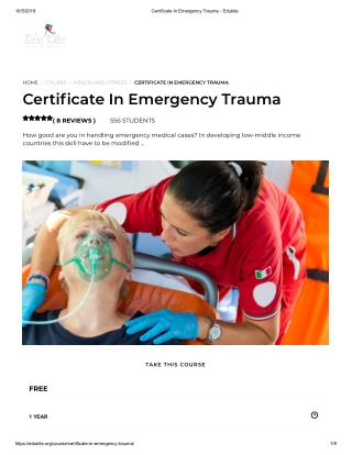 Certificate In Emergency Trauma - Edukite