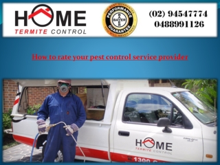 How to rate your pest control service provider