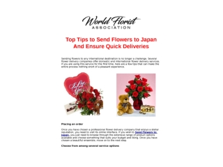 Top Tips to Send Flowers to Japan And Ensure Quick Deliveries