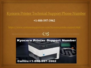 Kyocera Printer Tech Support Phone Number 1-888-597-3962