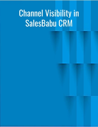 Channel Visibility in SalesBabu CRM