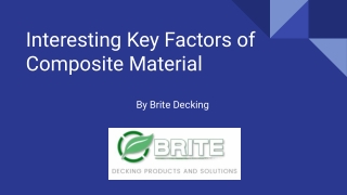 Interesting Key Factors of Composite Material