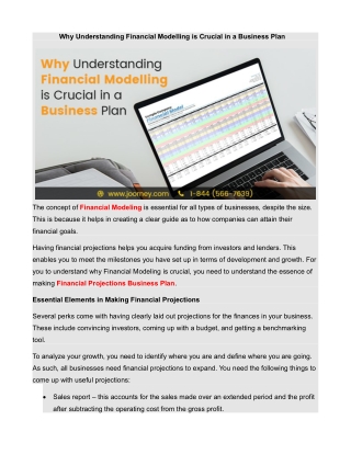 Why Understanding Financial Modelling is Crucial in a Business Plan