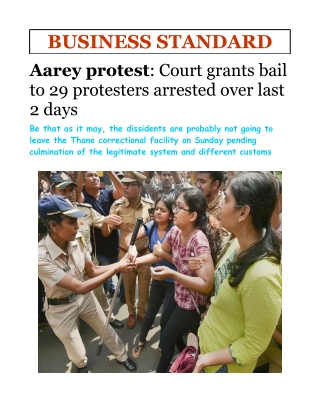 Aarey protest: Court grants bail to 29 protesters arrested over last 2 days