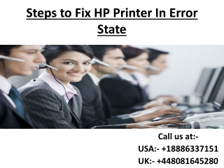 Steps to Fix HP Printer In Error State