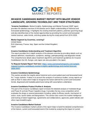 INVASIVE CANDIDIASIS MARKET REPORT WITH MAJOR VENDOR LANDSCAPE, GROWING TECHNOLOGY AND THEIR STRATEGIES