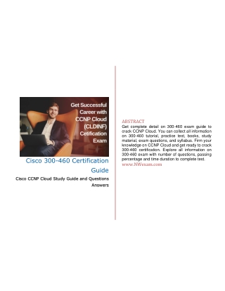 Cisco CCNP Cloud (300-460) Certification Study Guide and Questions Answers [PDF]