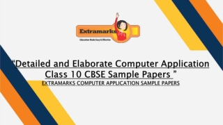 Detailed and Elaborate Computer Application Class 10 CBSE Sample Papers