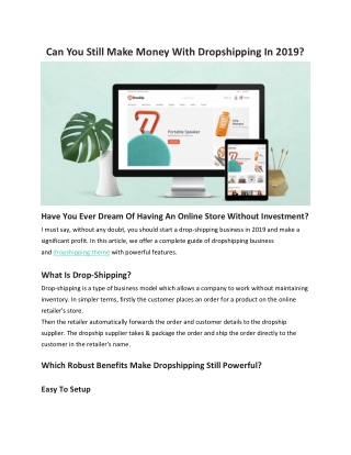 Can You Still Make Money With Dropshipping In 2019?