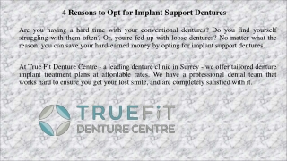 4 Reasons to Opt for Implant Support Dentures