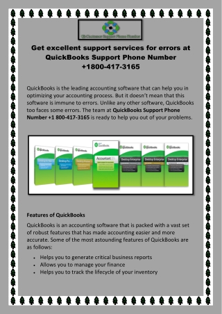 Get excellent support services for errors at QuickBooks Support Phone Number 1800-417-3165