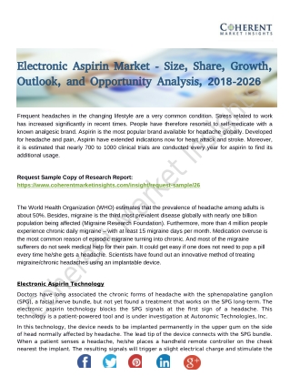 Electronic Aspirin Market 2018 Analysis by Growth, Major Manufacturers, Competitive Strategies