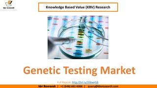 Genetic Testing Market Size- KBV Research