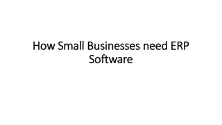 Small Businesses need ERP Software
