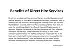 Benefits of Direct Hire Services