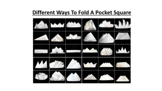 Different Ways To Fold A Pocket Square