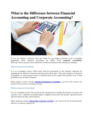What is the difference between financial accounting and corporate accounting?