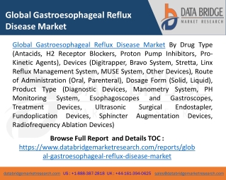 Global Gastroesophageal Reflux Disease Market– Industry Trends and Forecast to 2026