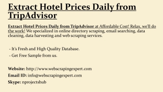 Extract Hotel Prices Daily from TripAdvisor