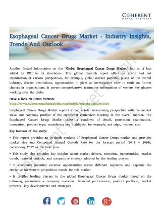 Esophageal Cancer Drugs Market - Industry Insights, Trends And Outlook