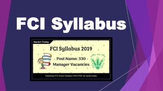 FCI Syllabus 2019 PDF Manager Exam Pattern Zone Wise Exam Date