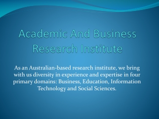 Apiar.orrg.au-Academic And Business Research Institute
