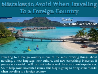 Mistakes to Avoid When Traveling To a Foreign Country