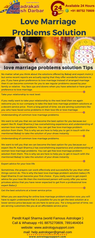 Free love marriage problems solution: Tips for How to Sole Love marriage problems
