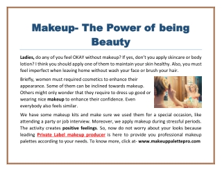 Private Label Makeup Producer