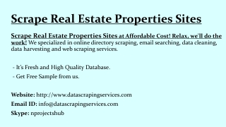 Scrape Real Estate Properties Sites