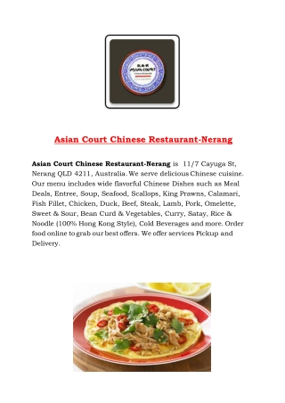 15% Off - Asian Court Chinese Restaurant-Nerang-Nerang - Order Food Online